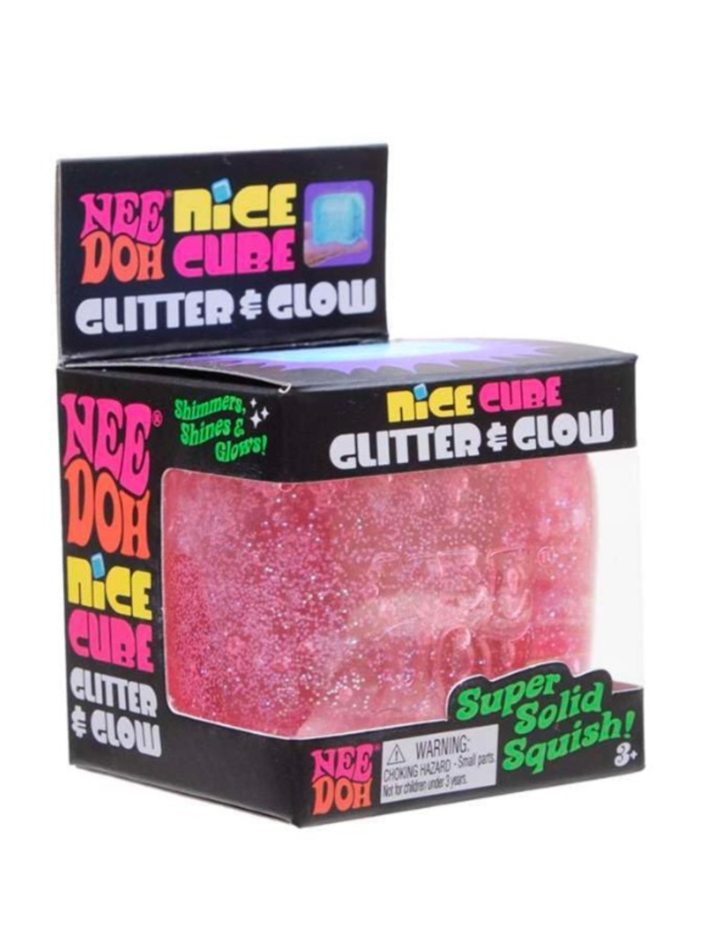 Schylling NeeDoh Nice Cube Glitter & Glow NWT